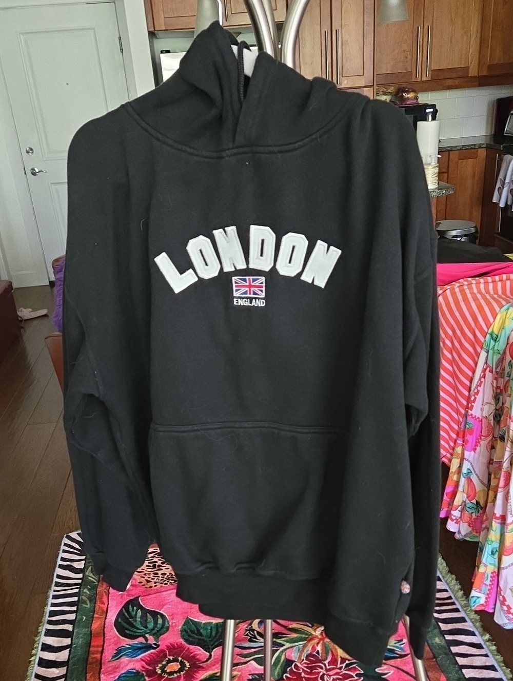 Black London Graphic Hoodie - Men New